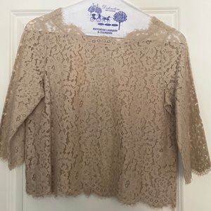 Joie lace sheer top with 3/4 length sleeves